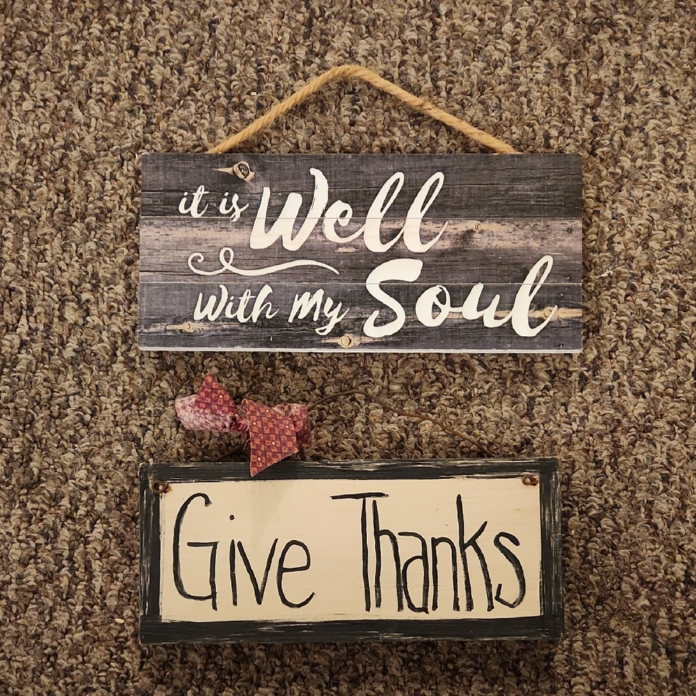 Wood Rustic Wall Decor Set with Inspirational Quotes